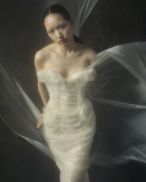 White asymmetric dress. Futuristic dress. Long sleeve turtle neck dress.  Wedding dress. Cosplay dress dress. Star wars dress. Goth dress.