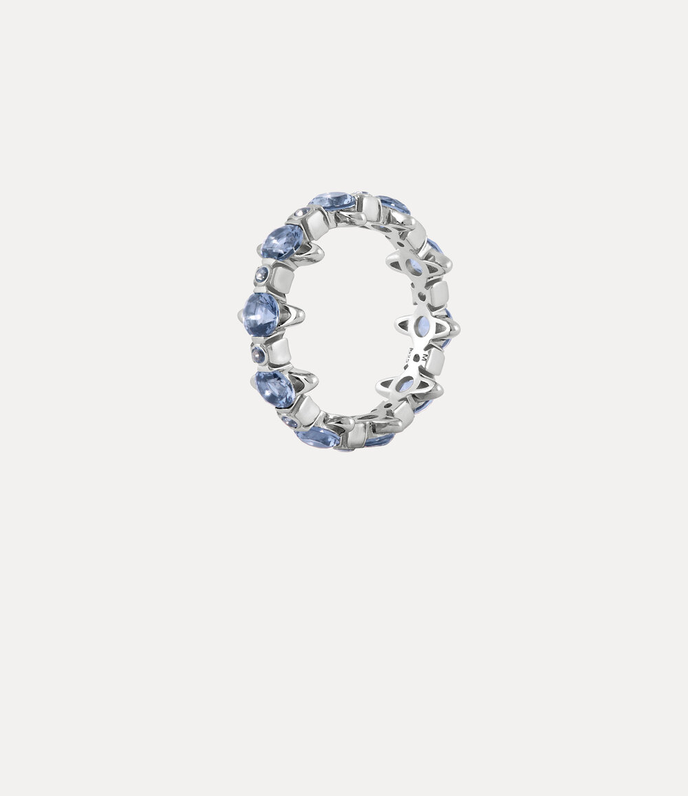 Vivienne Westwood Warwick Ring in Platinum Blue Cz, view 3