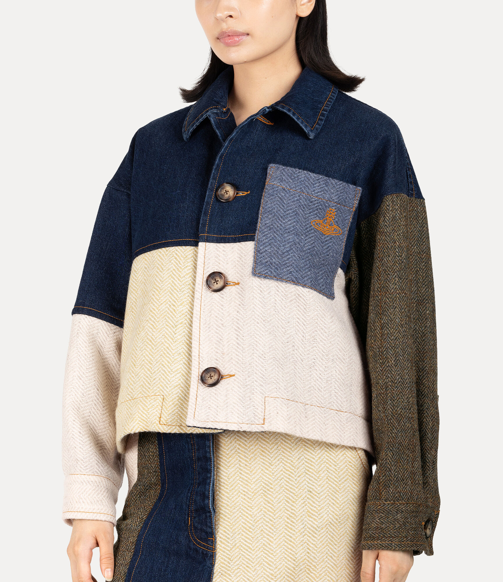 Harris Tweed Denim Liner Jacket  large image number 4