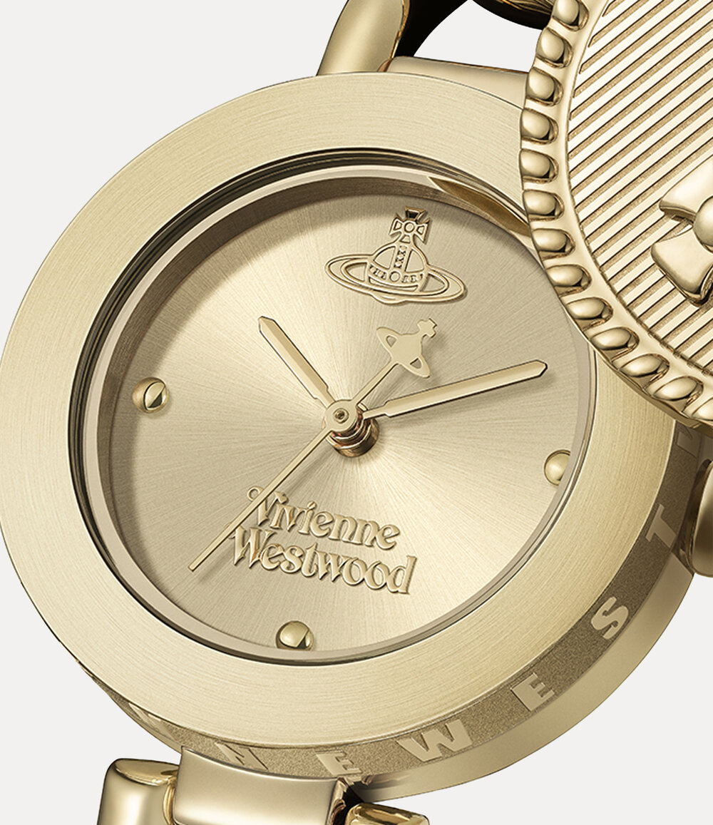 Vivienne Westwood Orb Button Watch in Gold, view 3