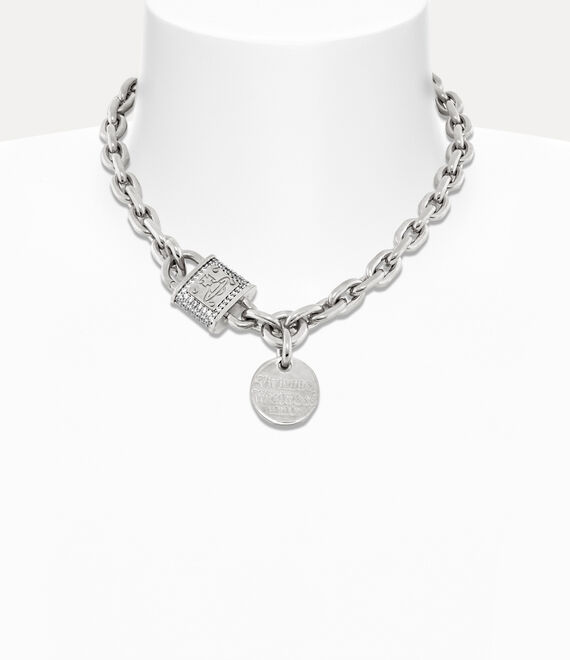 Shop Vivienne Westwood Penina Necklace In Platinum-white-cz