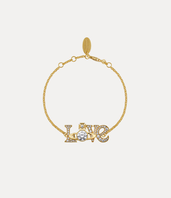 Vivienne Westwood Roderica Small Bracelet In Gold-white-cz
