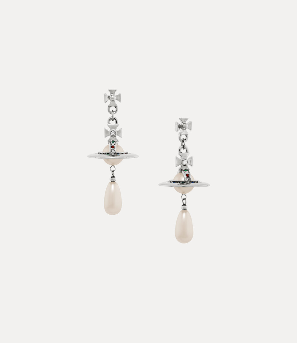 Vivienne Westwood Pearl Drop Earrings in Silver