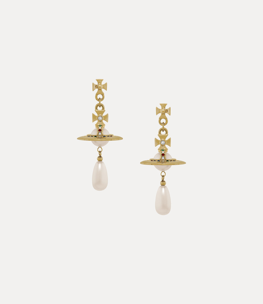 Vivienne Westwood Pearl Drop Earrings in Gold, view 4