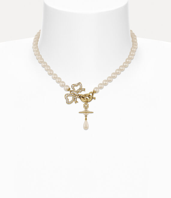 Vivienne Westwood Rigoberta Pearl Necklace Gold-white-crystal-creamrose-pearl Gold-white-crystal-creamrose-pearl Women
