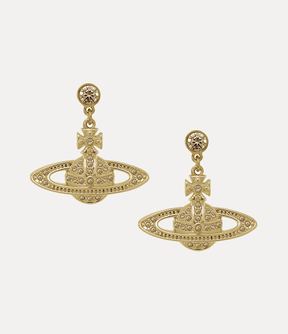 Vivienne Westwood Mini Bas Relief Drop Earrings in Gold, view 3