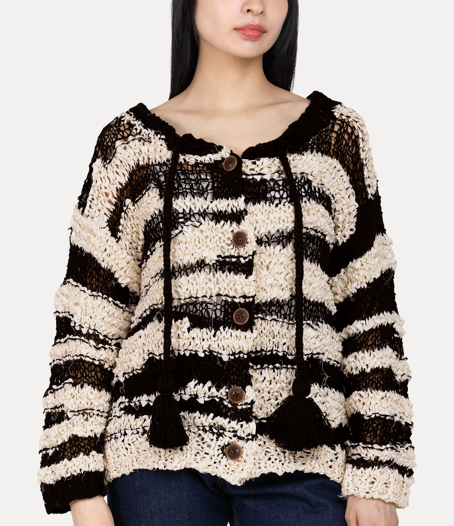 Tassel Stripe Knitted Cardigan  large image number 4