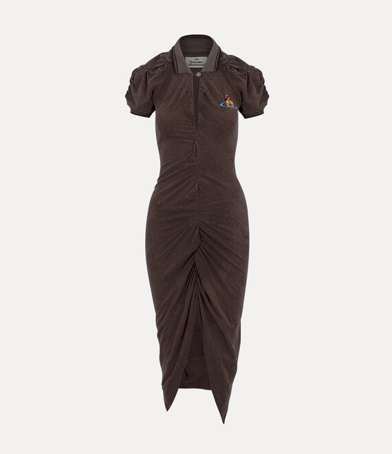 Vivienne Westwood Pulling Dress Organic Cotton Khaki-brown L Women In Green