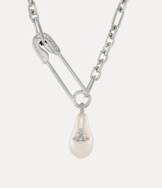 Yael Necklace in PLATINUM-CREAMROSE-Pearl | Vivienne Westwood®