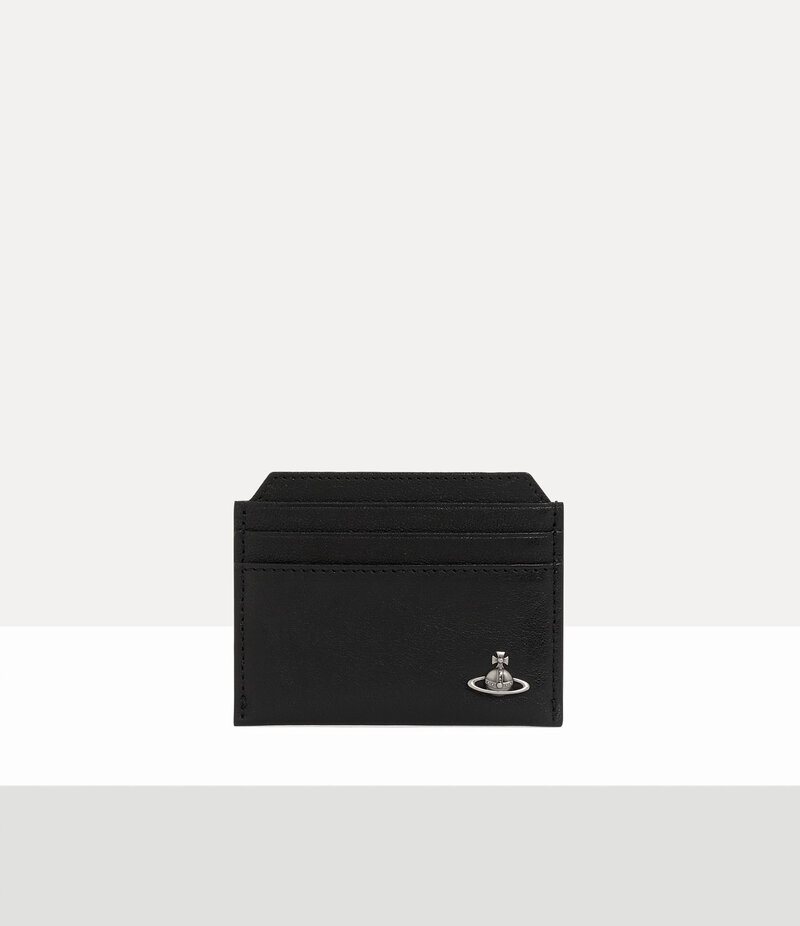 Vivienne Westwood Slim Card Holder in Black Dark Silver