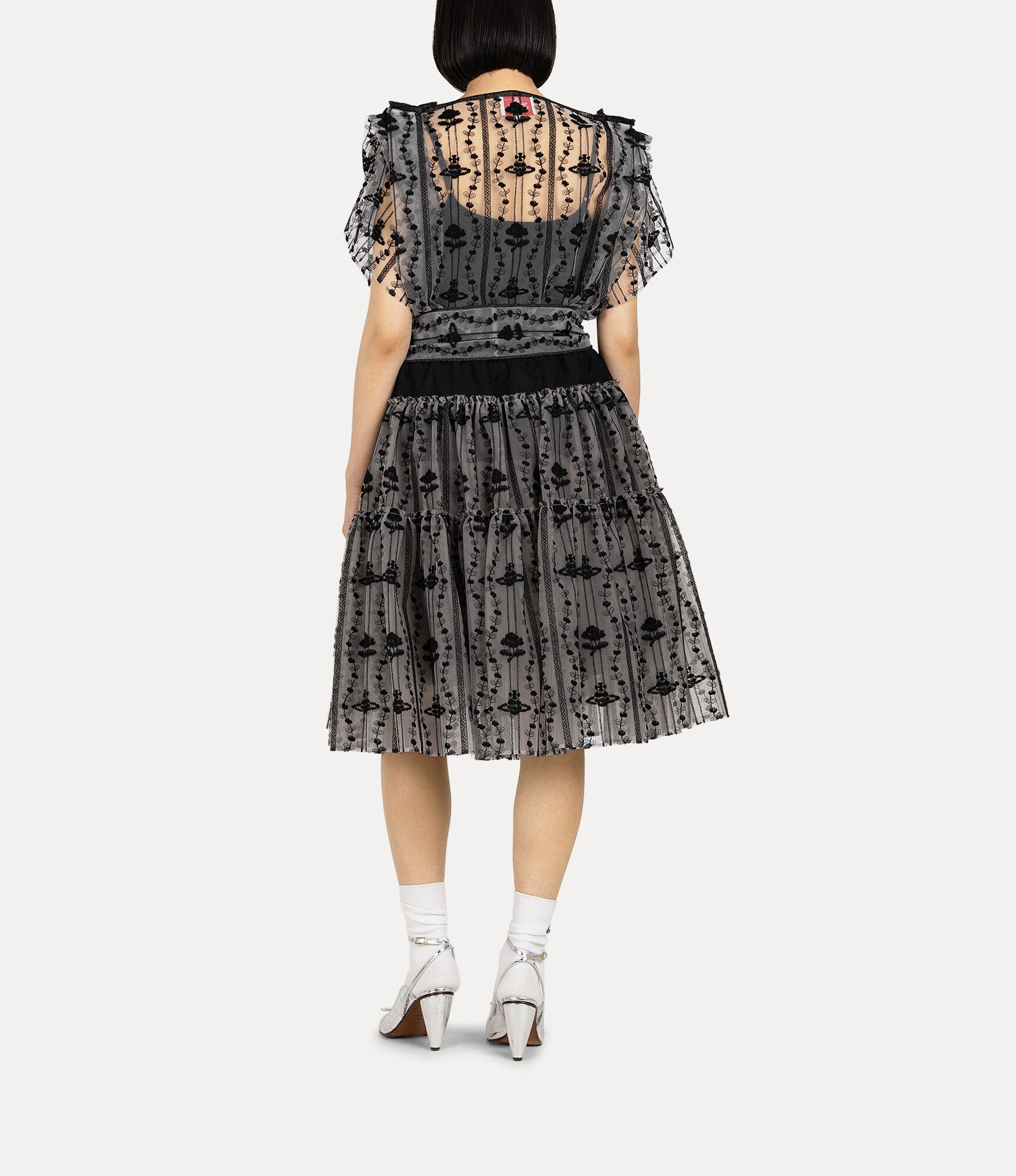 Flower orb Tulle Embroidery Skirt in BLACK | Vivienne Westwood®