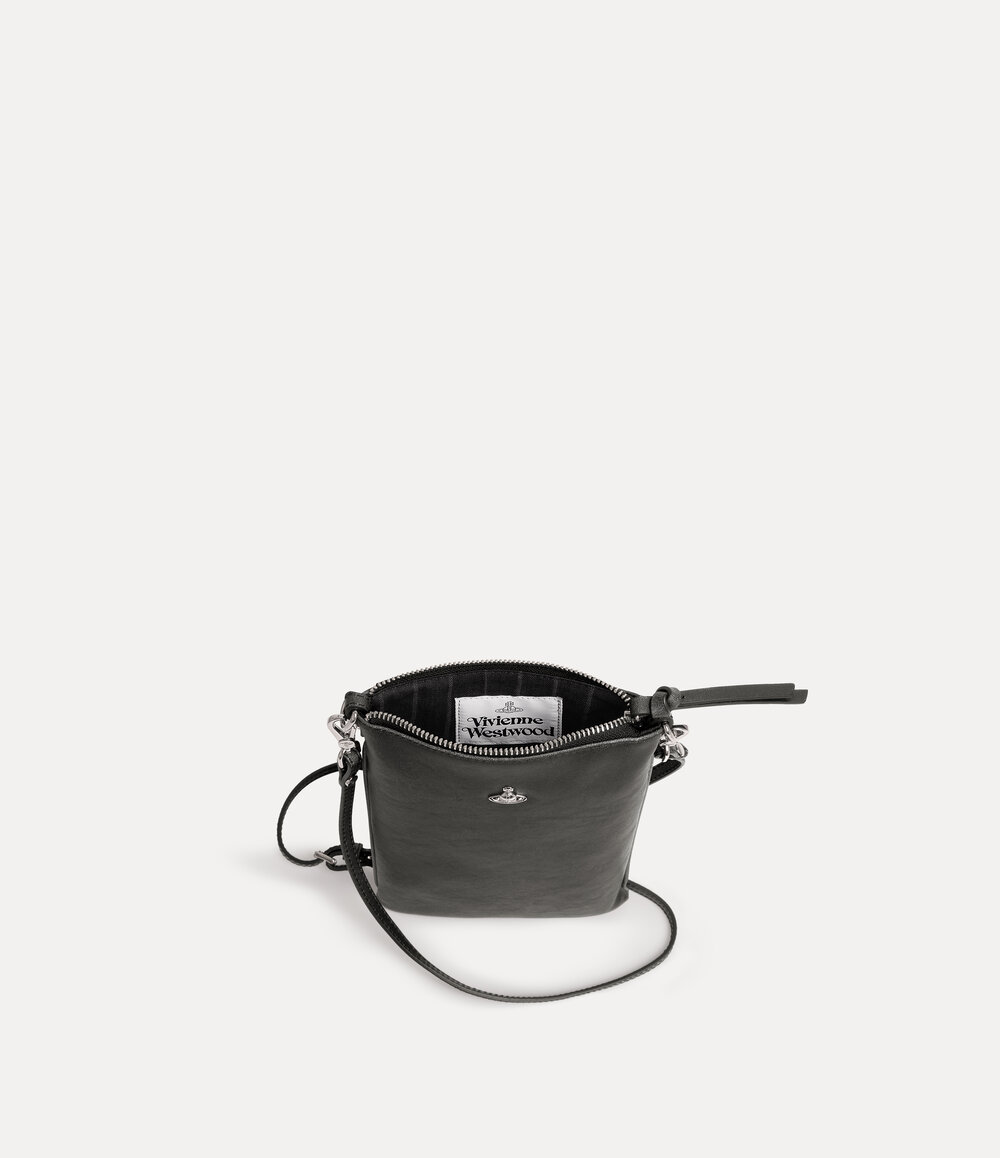 Vivienne Westwood Slim Squire Crossbody in Off Black, view 3