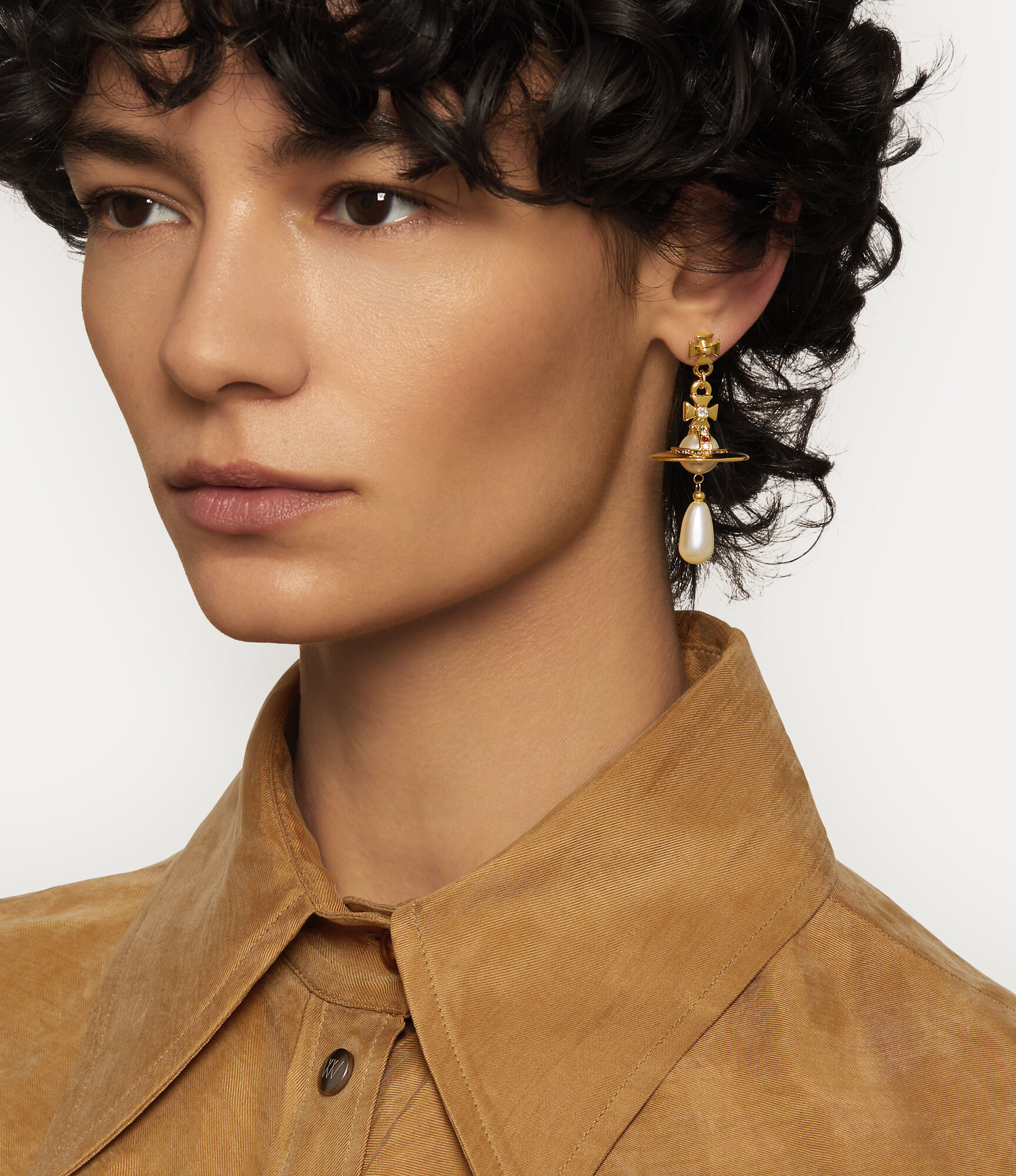 Biko Paloma Pearl Drop Earrings - Gold