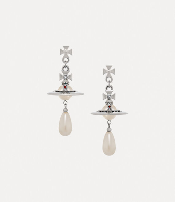 Vivienne Westwood Pearl Drop Earrings In Platinum-pearl-multi