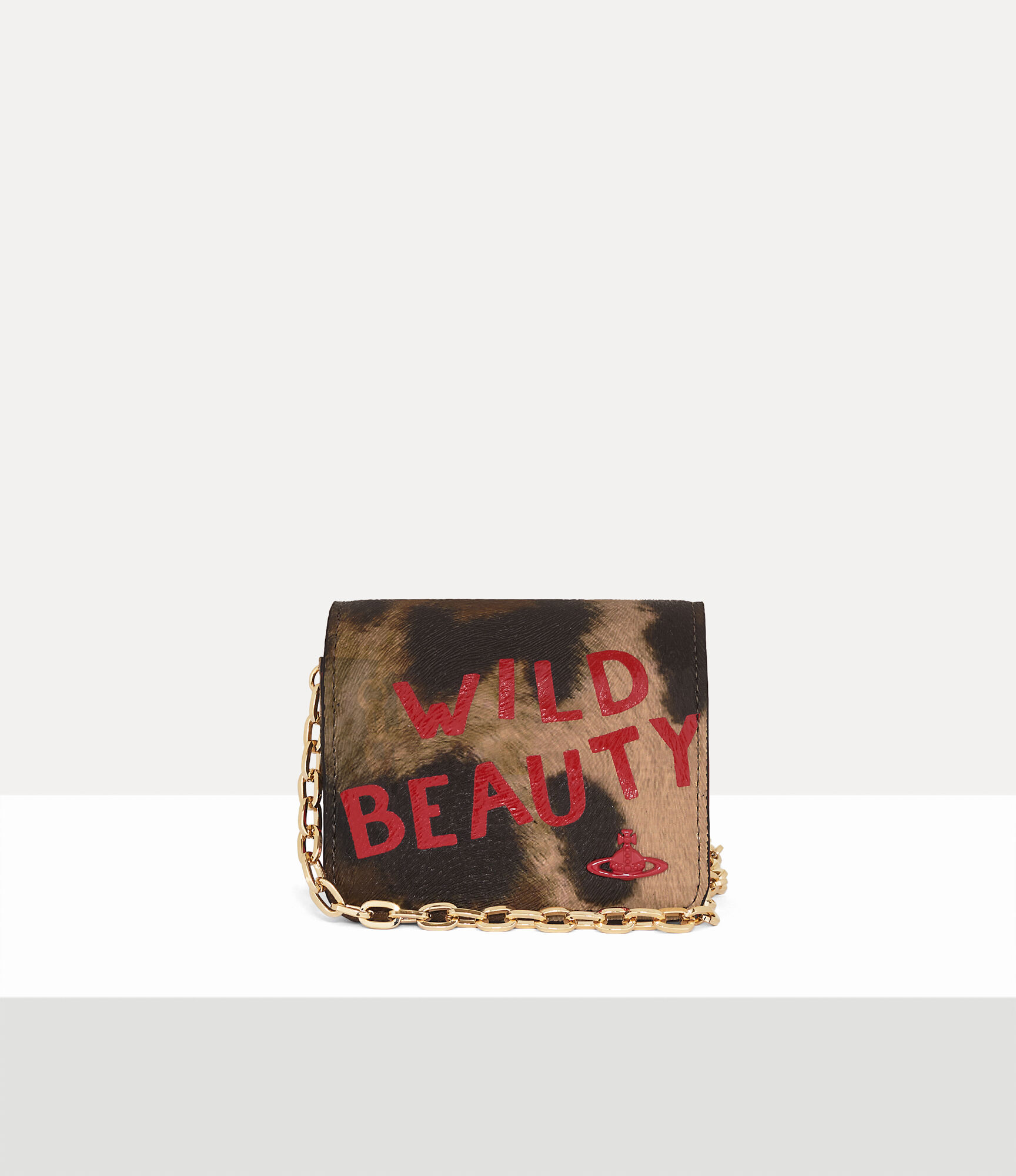 Vivienne Westwood Mini Flap Crossbody Printed Pu Leopard-wild-beauty In Brown