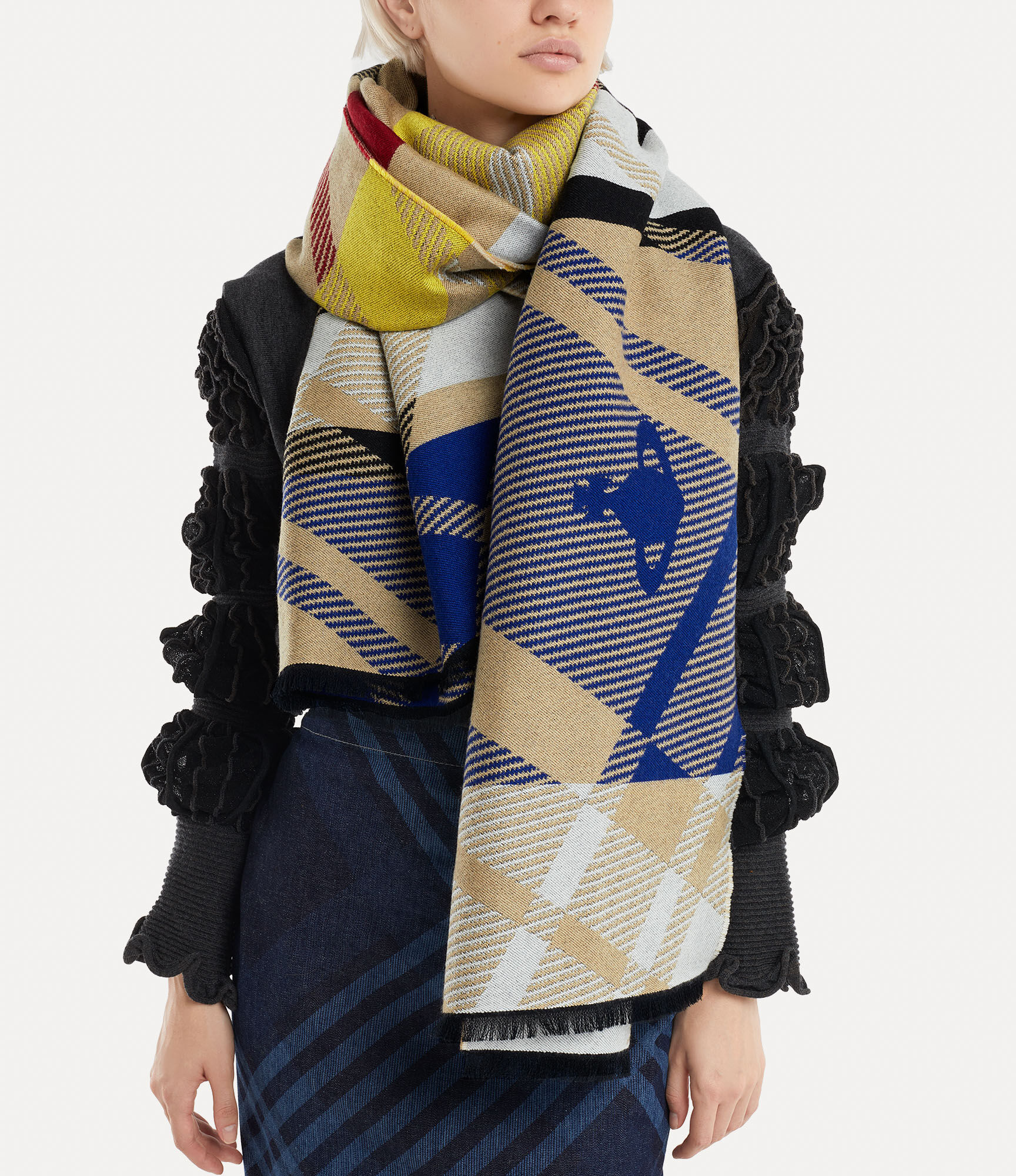 70x200 woven multi tartan wrap  large image number 2