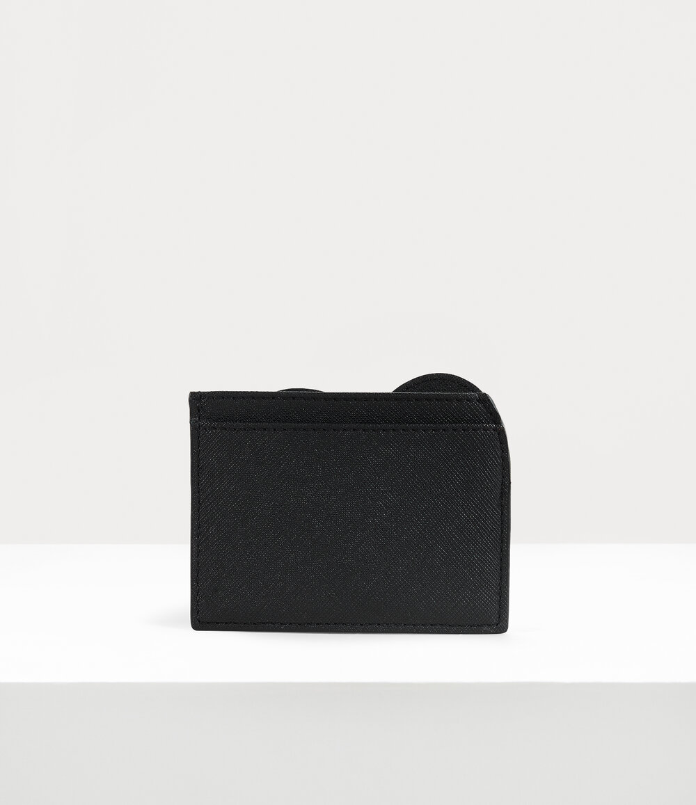 Vivienne Westwood Heart Card Holder in Black 3D Orb, view 4