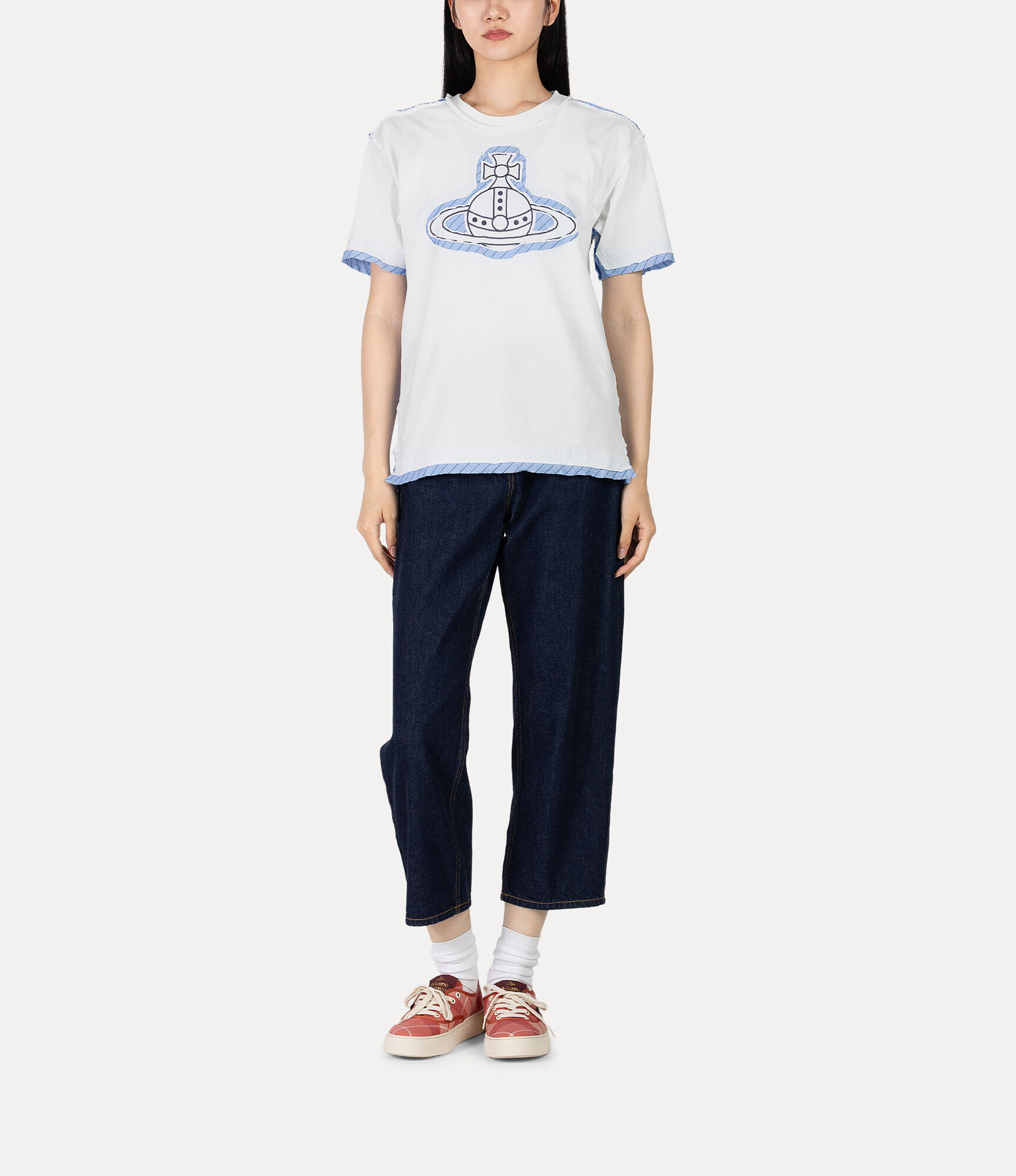 Orb Stripe リラックス Tシャツ - ホワイト | Vivienne Westwood®