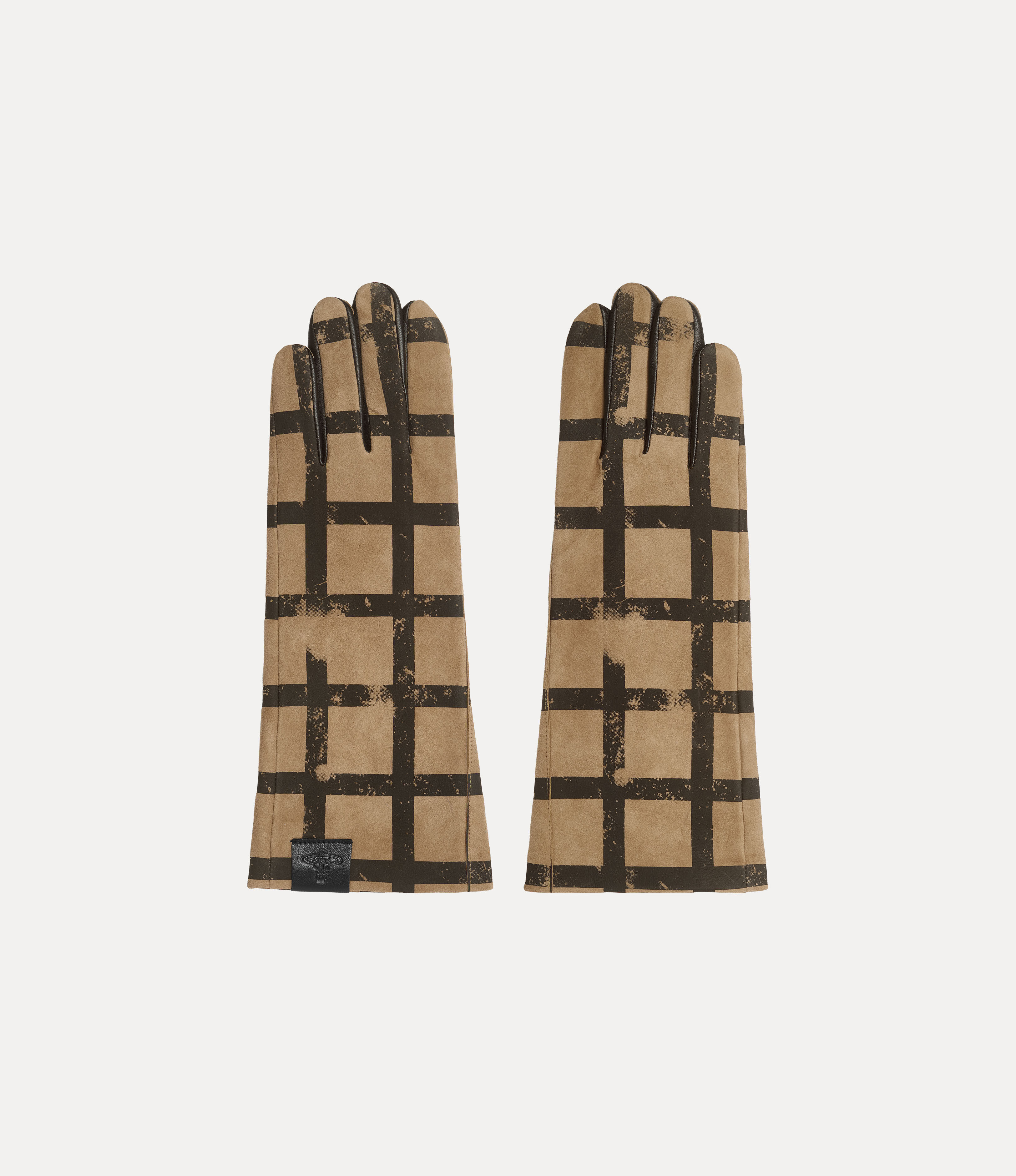 Check Leather Gloves