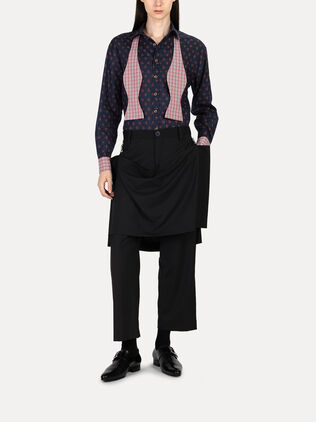 Flower Check Wing Collar Shirt