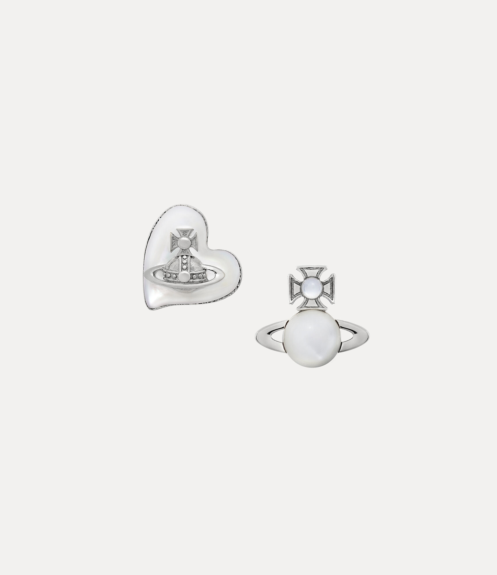 Thomasina ピアス - プラチナ、ホワイト マザーオブパール | Vivienne