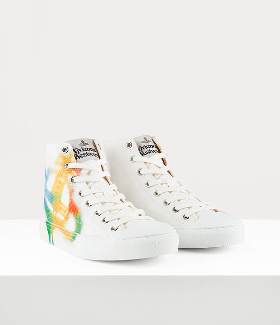 Plimsoll High Top Trainers in WHITE-MULTI Vivienne Westwood®