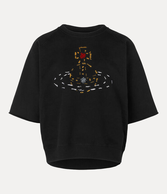 Vivienne Westwood Short Sleeve Raglan Sweatshirt Medium Cotton Felpa Black Xs Unisex