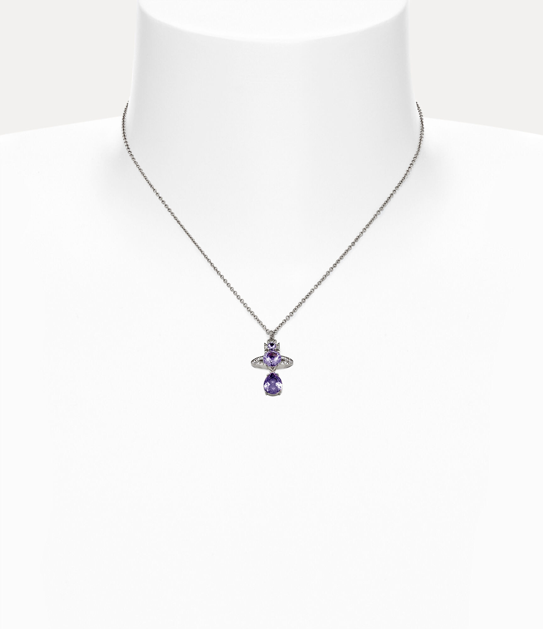 Ismene Drop Pendant Necklace in PLATINUMLAVENDERWHITECZ Vivienne