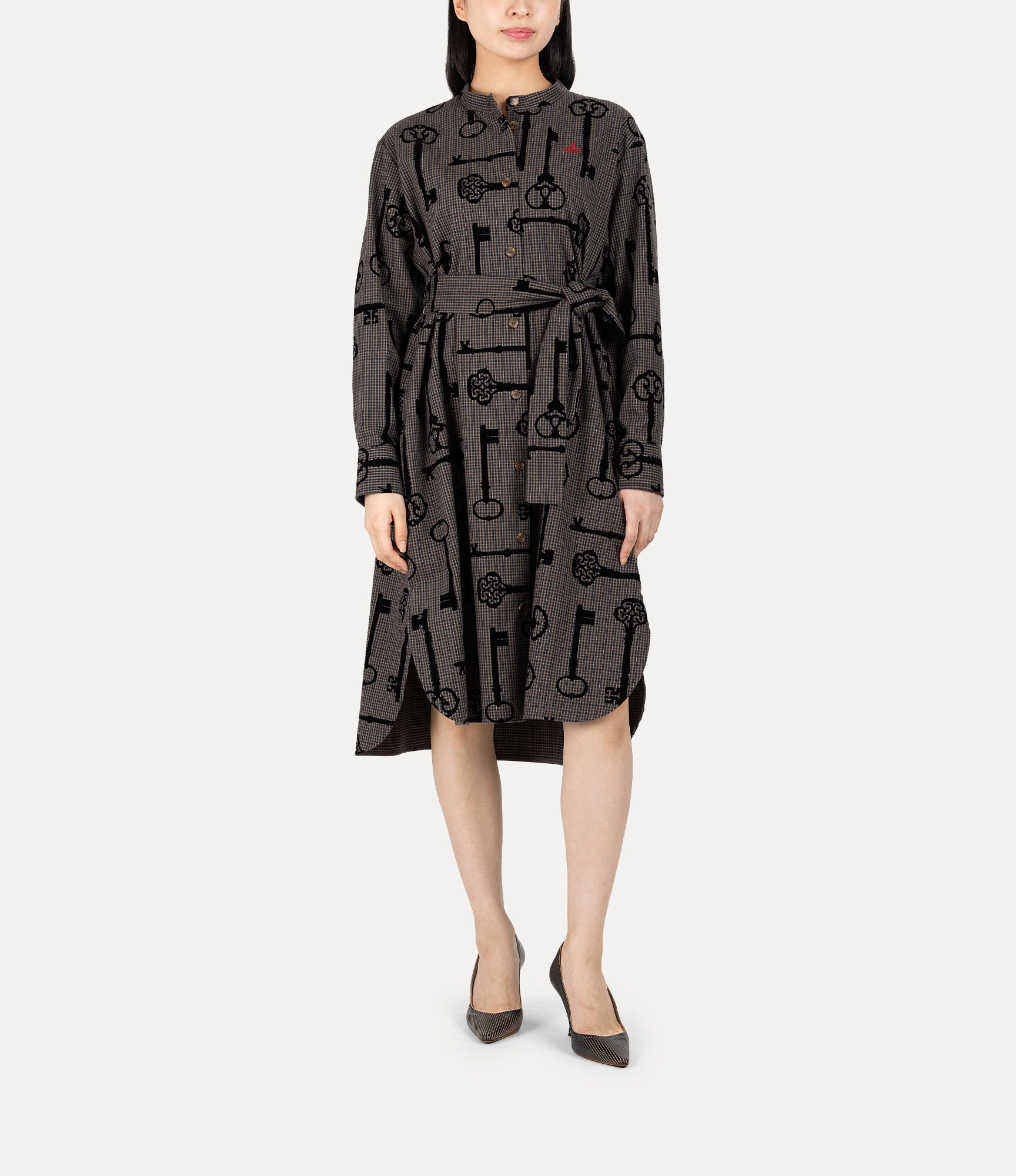 Key Flock Print Shirt Dress  large image number 2