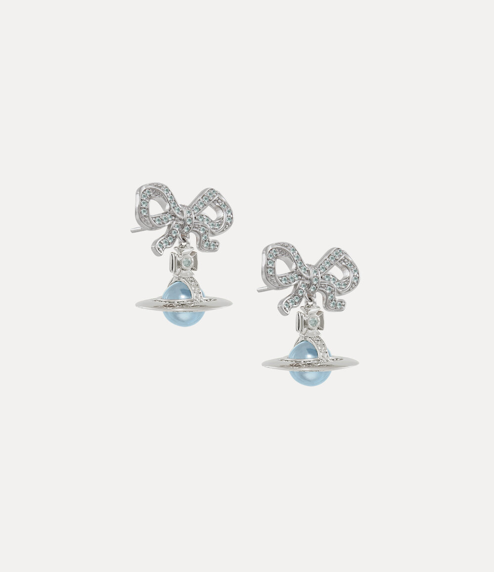 Vivienne Westwood Octavie Earrings -Platinum-blue-aqua-cz -Platinum-blue-aqua-cz, view 3