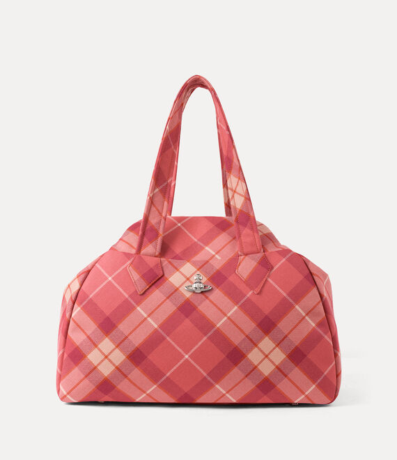 Vivienne Westwood Archive Large Yasmine Handbag Wool Tartan Fraser-pink