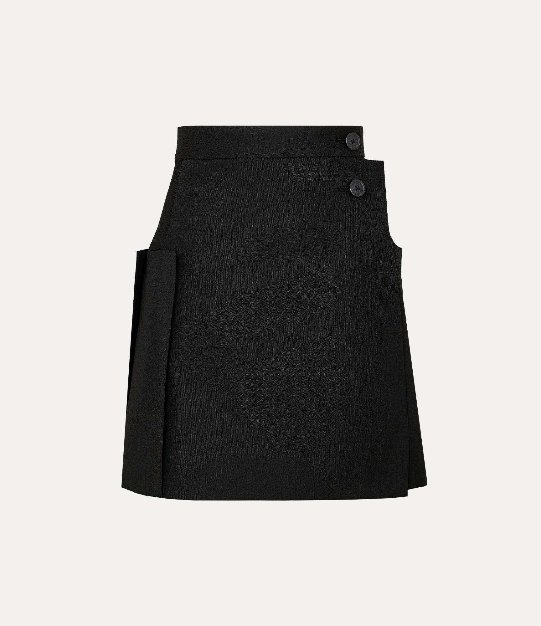 Gabardine Pleat Mini Skirt 
