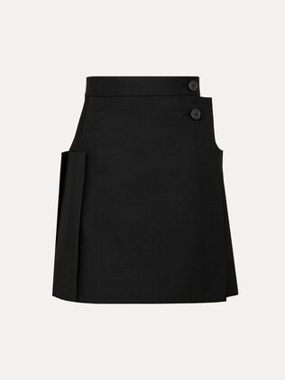 Gabardine Pleat Mini Skirt 