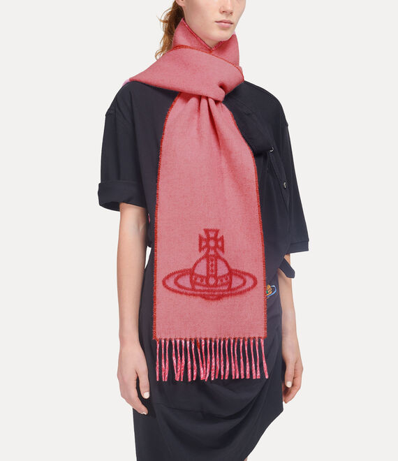 Double Logo Scarf in RED | Vivienne Westwood®