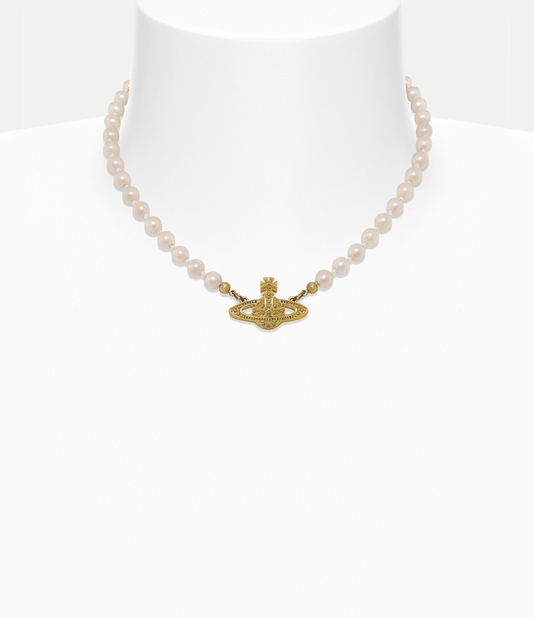 VIVIENNE WESTWOOD Mini Bas Relief gold-tone orb necklace | Harvey Nichols