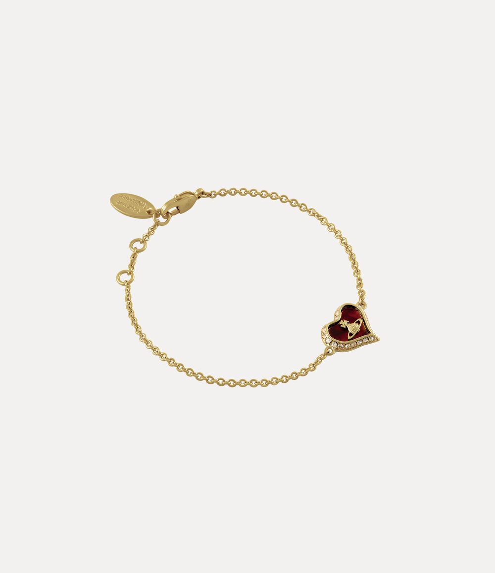 Vivienne Westwood Petra Bracelet in Gold Copper Red Mop Honey Crystal, view 2