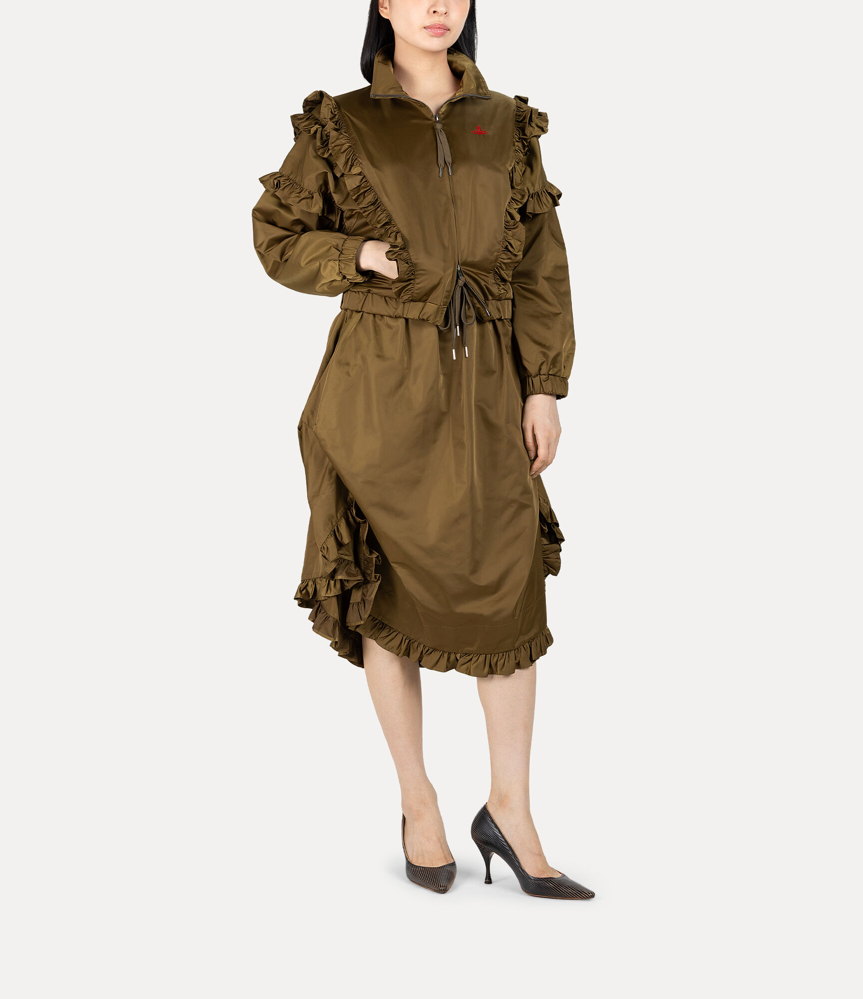 Military Satin Frill Skirt  large image number 2
