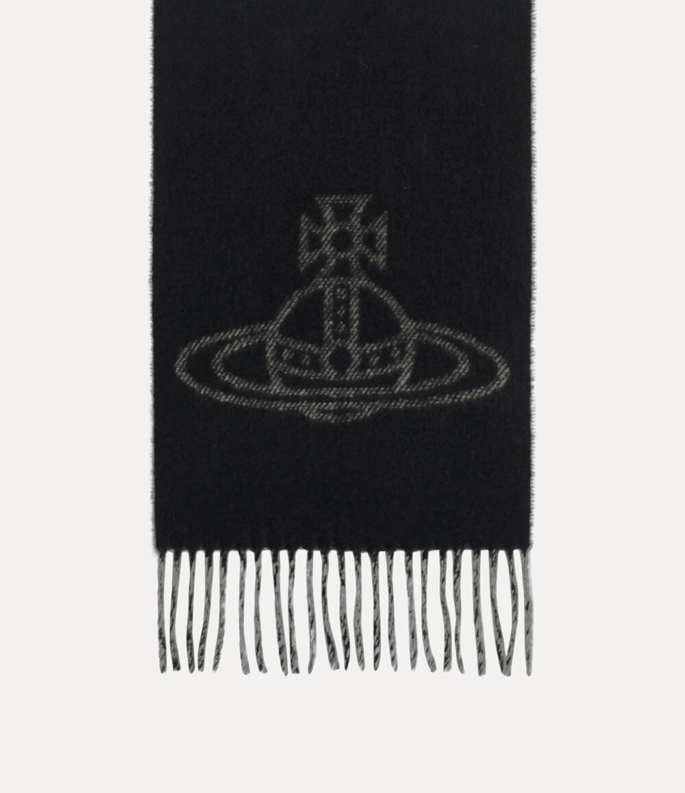 Vivienne Westwood Double Face Scarf Double Face Scarf -Black-white-orb, view 3