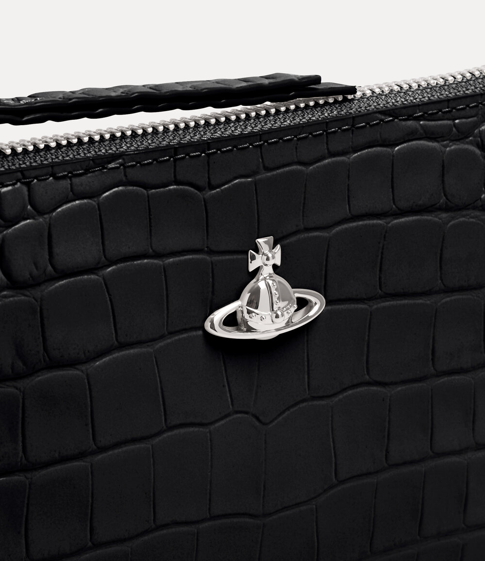 Vivienne Westwood Small Flat Zip Clutch in Black, view 5