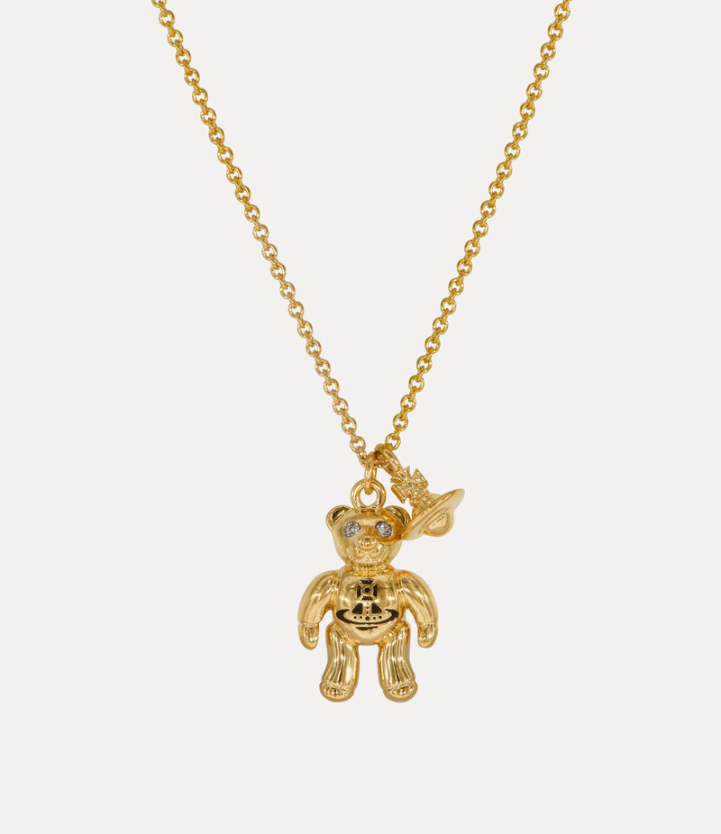 Vivienne Westwood Ruby Small Pendant Necklace in Gold Black Diamond Crystal Black Enamel