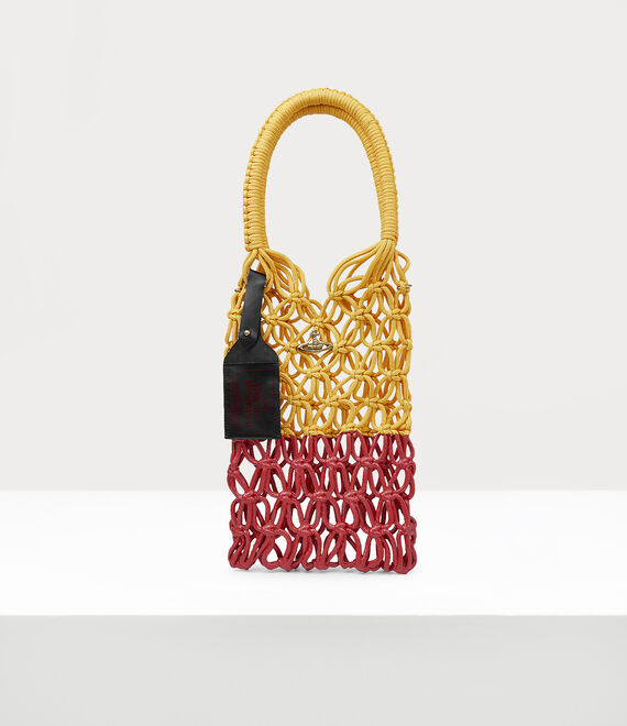 Shop Vivienne Westwood Thrawler Large Macrame Handbag In Yellow-red-rub