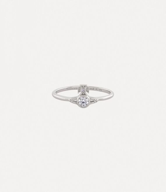 Vivienne Westwood London Orb Ring In Platinum-white-cz
