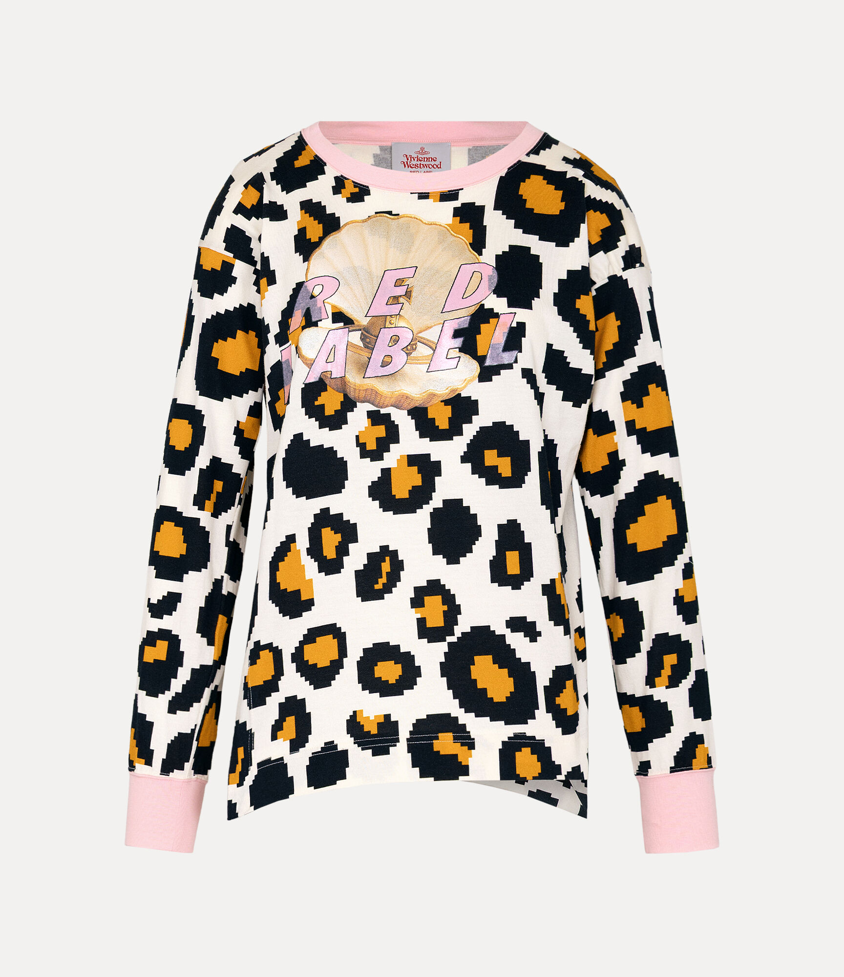 Pixilated Leopard Clam Shell Top 