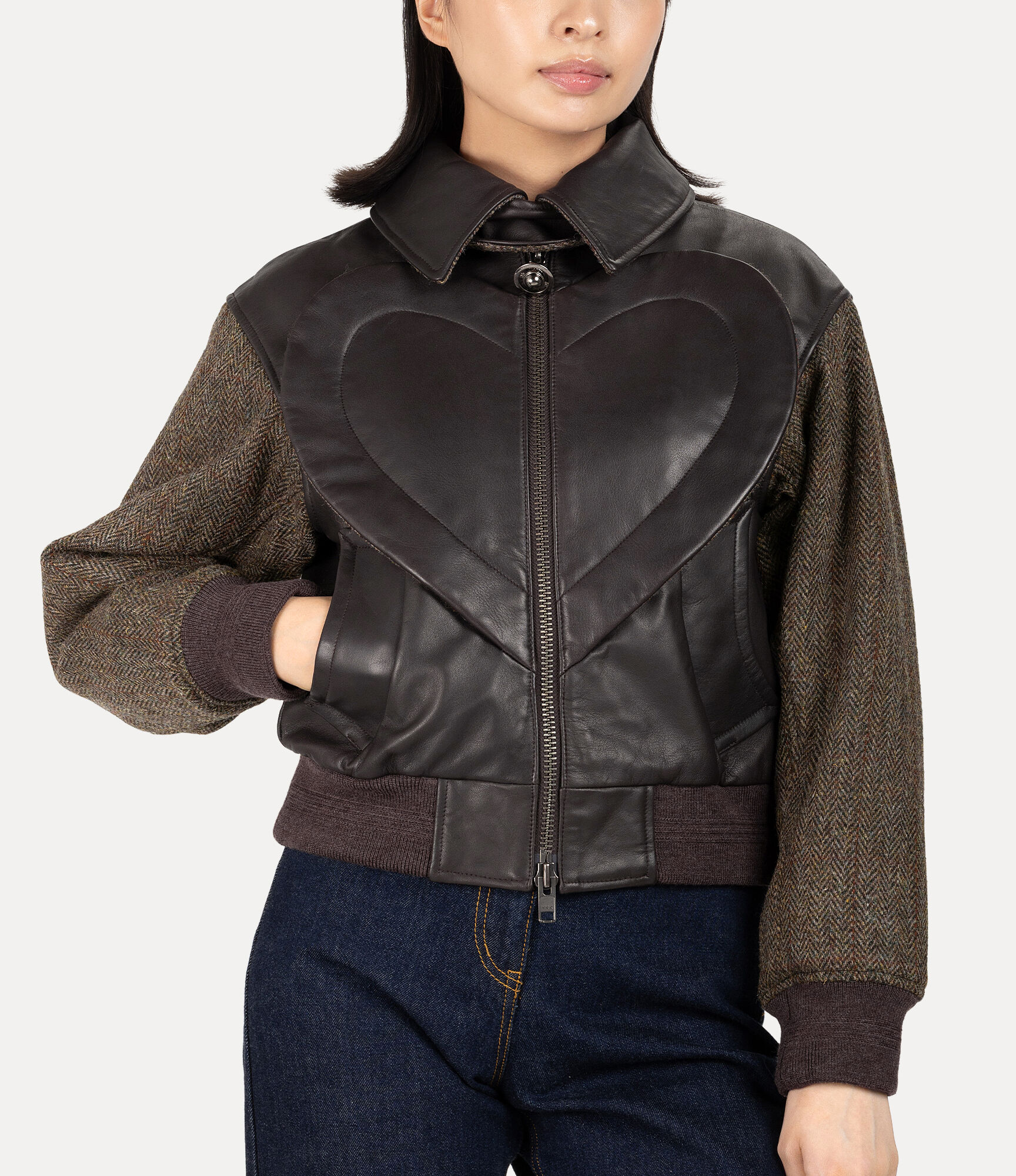 Sheep Leather Harris Tweed Love Blouson  large image number 4