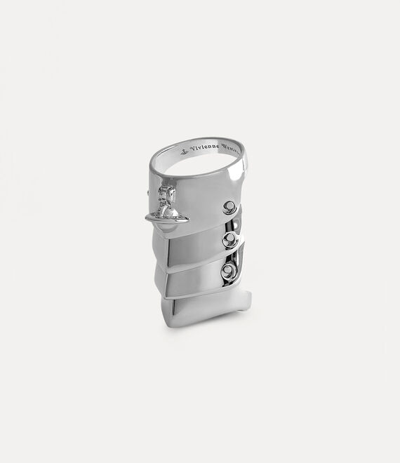 Vivienne Westwood Armor Shaped Ring In Silver