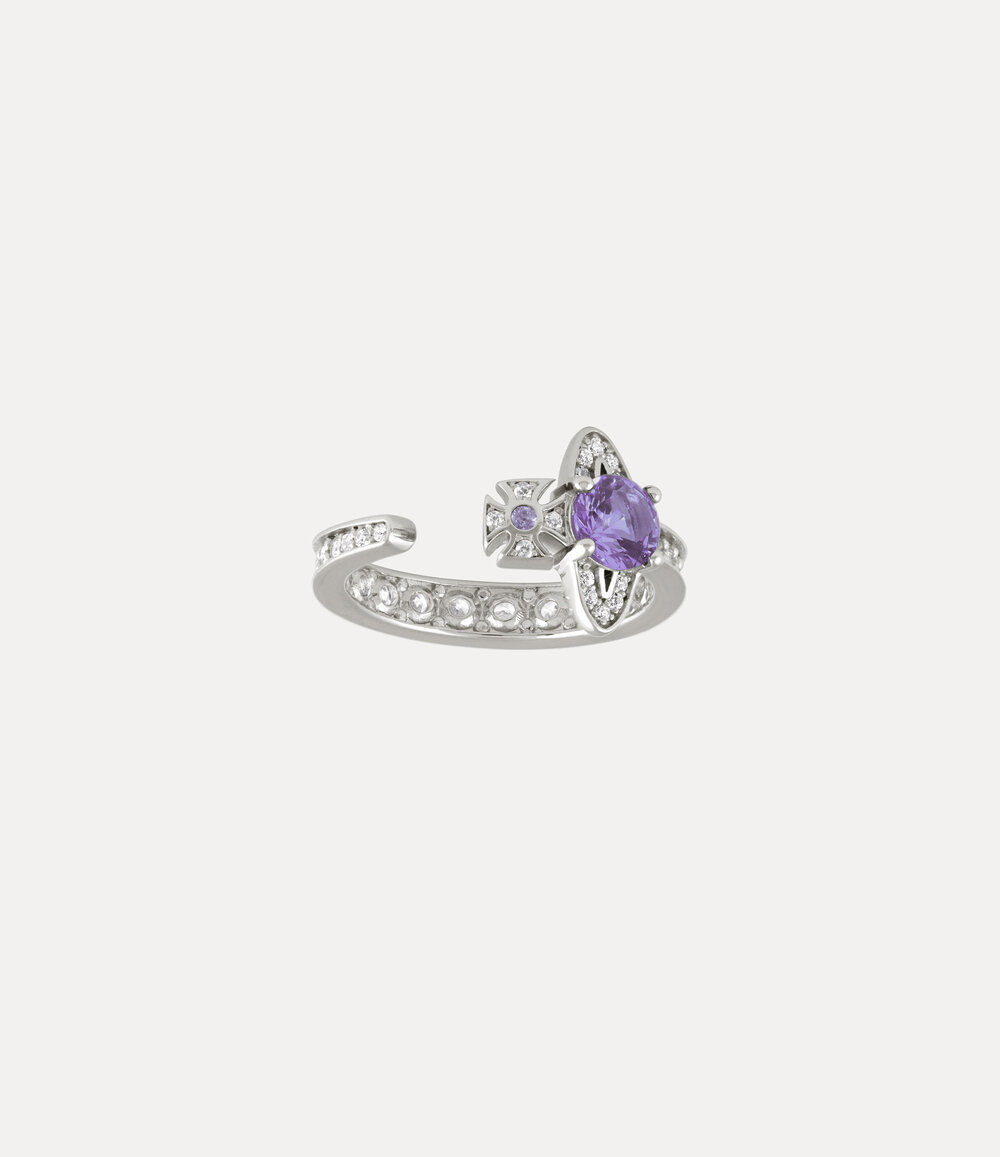 Vivienne Westwood Maitena Ring in Platinum Lavender White Cz, view 2