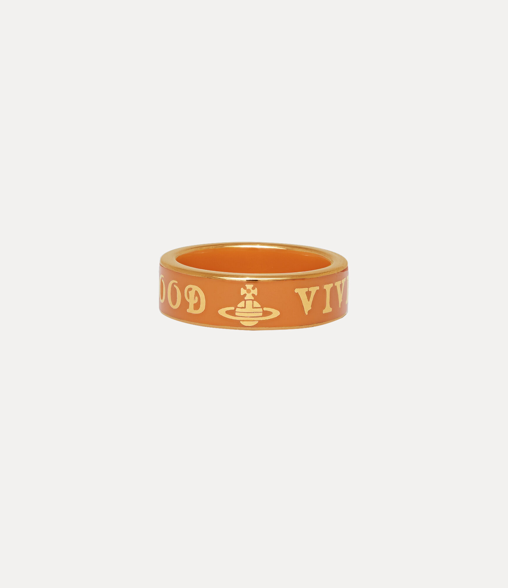 Conduit Street Ring in GOLD-ORANGE-Enamel | Vivienne Westwood®