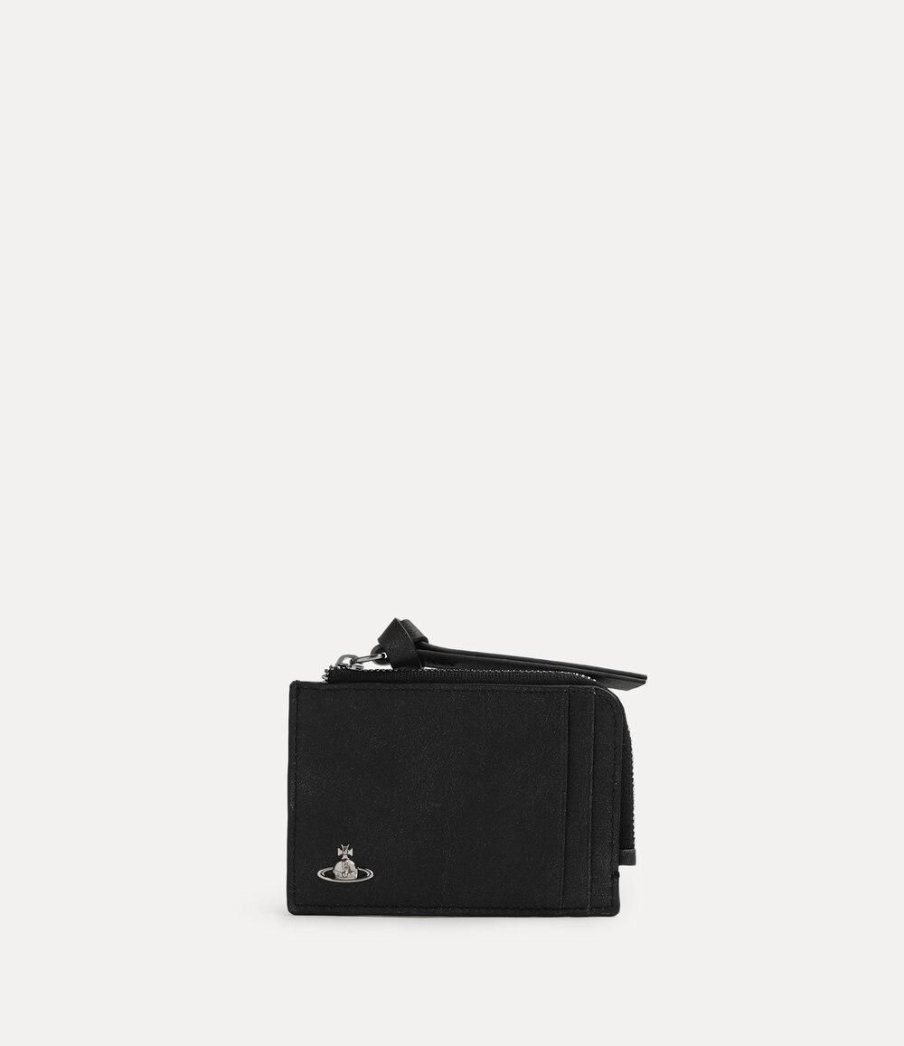 Vivienne Westwood Card Holder with Zip in Off Black