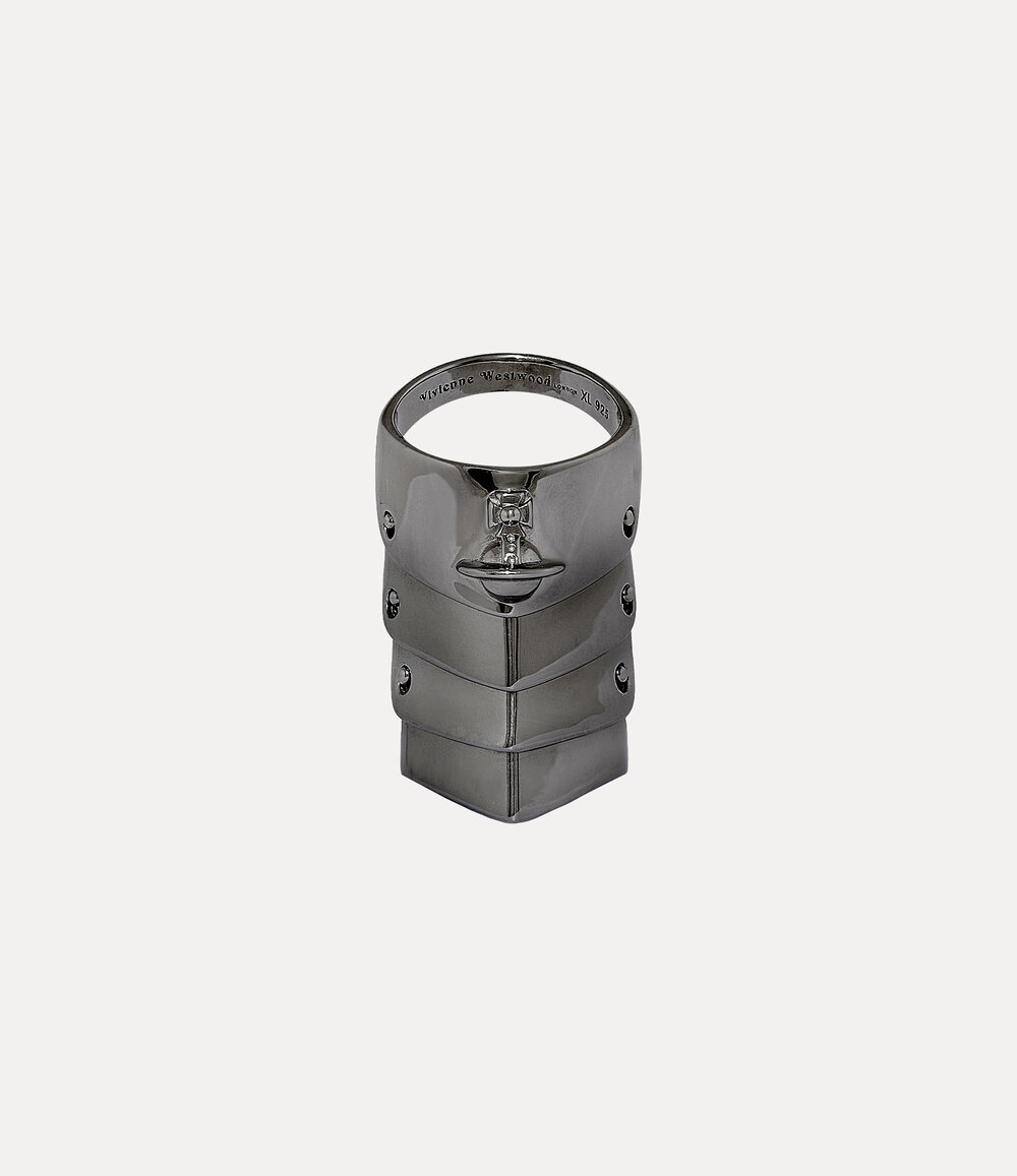 Vivienne Westwood Armour Ring in Gunmetal, view 2