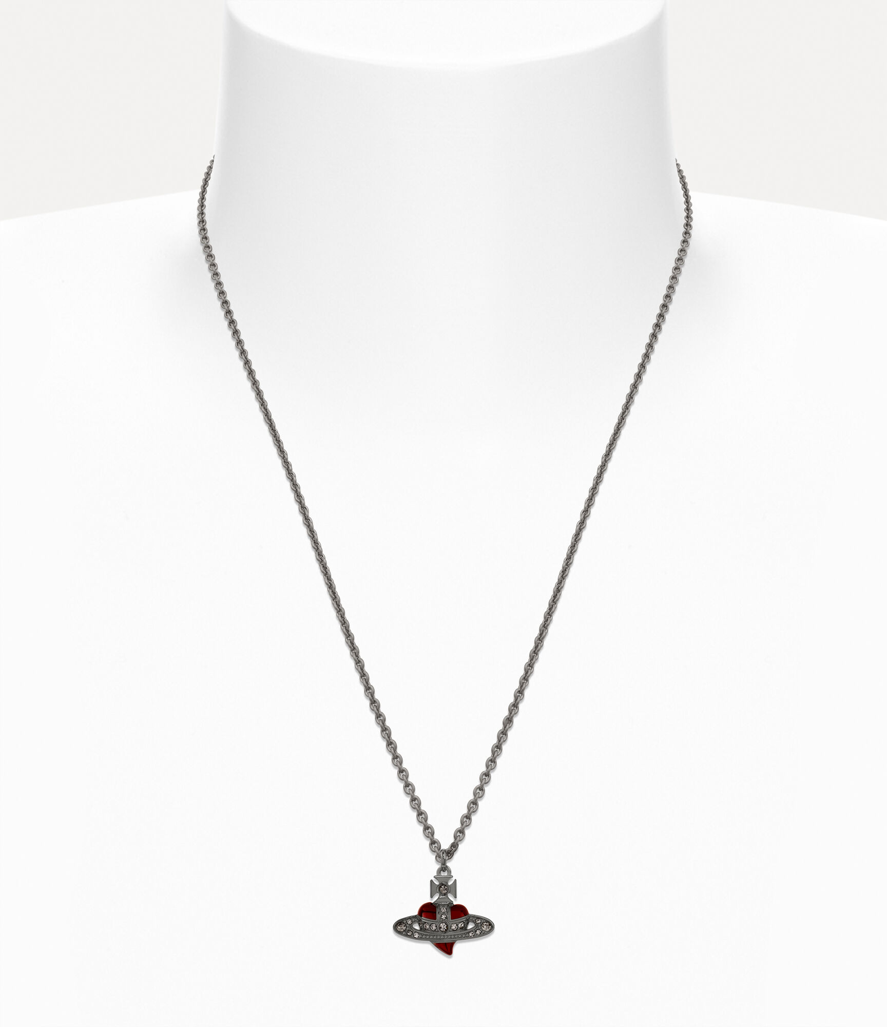 Man. Diamante Heart Pendant Necklace  large image number 2